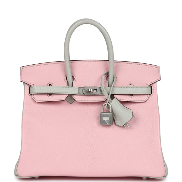 Hermes Special Order (HSS) Birkin 25 Rose Sakura and Gris Perle Chevre