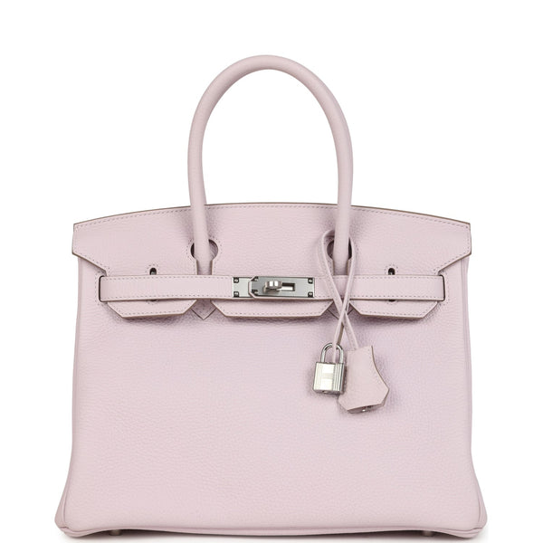 Hermes Birkin 30 Mauve Pale Clemence Palladium Hardware - Image 2