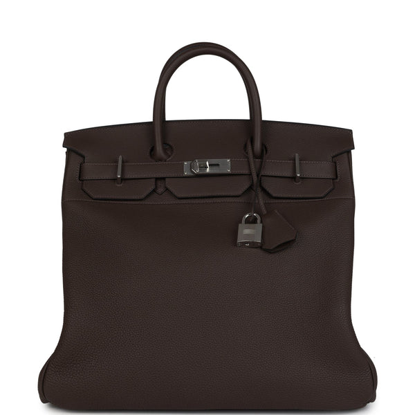 Pre-owned Hermes HAC Birkin 40 Ecorce Togo Palladium Hardware