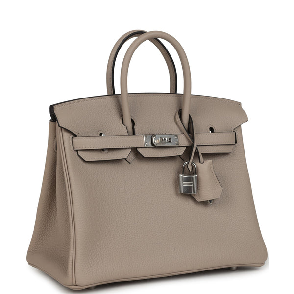 Hermes Birkin 25 Gris Tourterelle Togo Palladium Hardware - Image 3