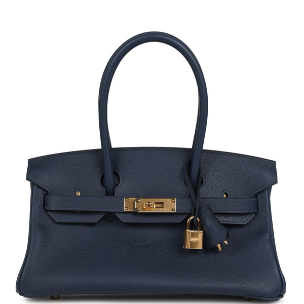 Hermes Shoulder Birkin Light 29 Bleu Abysse Evercolor Gold Hardware - Image 2