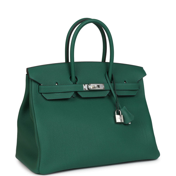 Hermes Birkin 35 Vert Moyen Togo Palladium Hardware - Image 3