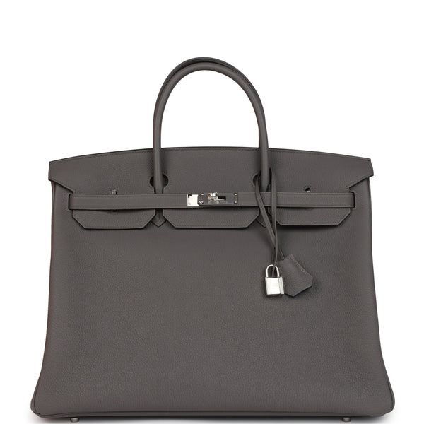 Hermes Special Order (HSS) Birkin 40 Etain Verso Togo Palladium Hardware - Image 2