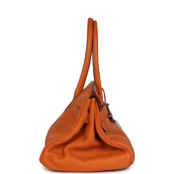 Vintage Hermes Shoulder Birkin 42 JPG Orange Clemence Palladium Hardwa