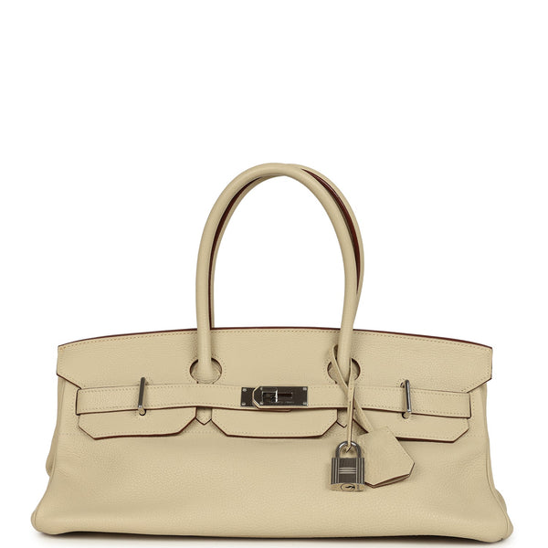 Vintage Hermes Shoulder Birkin 42 JPG Parchemin Clemence Palladium Har
