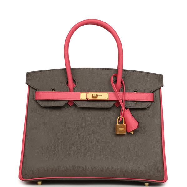 Hermes Special Order (HSS) Birkin 30 Etain and Rose Azalee Epsom Brush