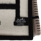 Hermes "Classic Avalon" Ecru and Black Wool Blanket