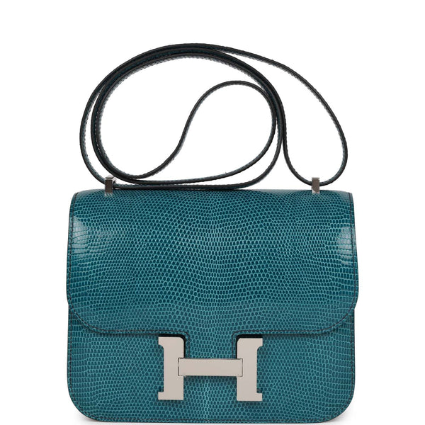 reserved*Hermès Constance Mini Bleu Saphir Lizard Niloticus Lisse PHW ○  Labellov ○ Buy and Sell Authentic Luxury