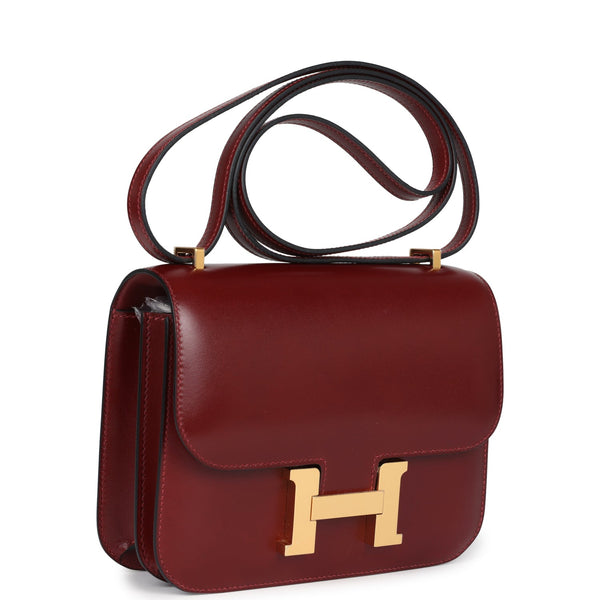 Hermes Constance 18 Rouge H Box Gold Hardware