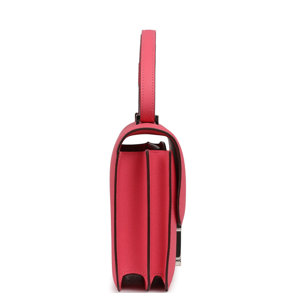 Hermes Constance 18 Rose Azalee Epsom Palladium Hardware