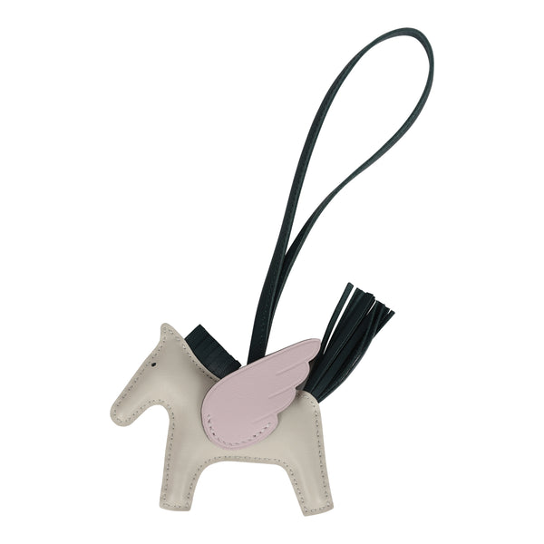 Hermes Pegasus Rodeo Charm PM Mauve Pale/Craie/Vert Cypress Milo Lambs