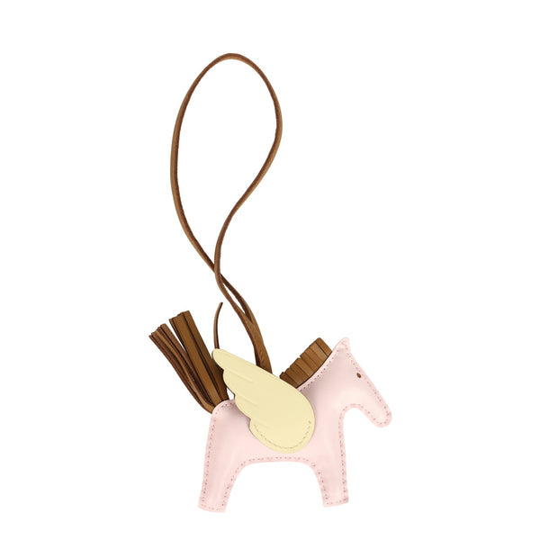 Hermes Pegase Rodeo Bag Charm PM Rose Darling, Kraft & Jaune Milton Mi