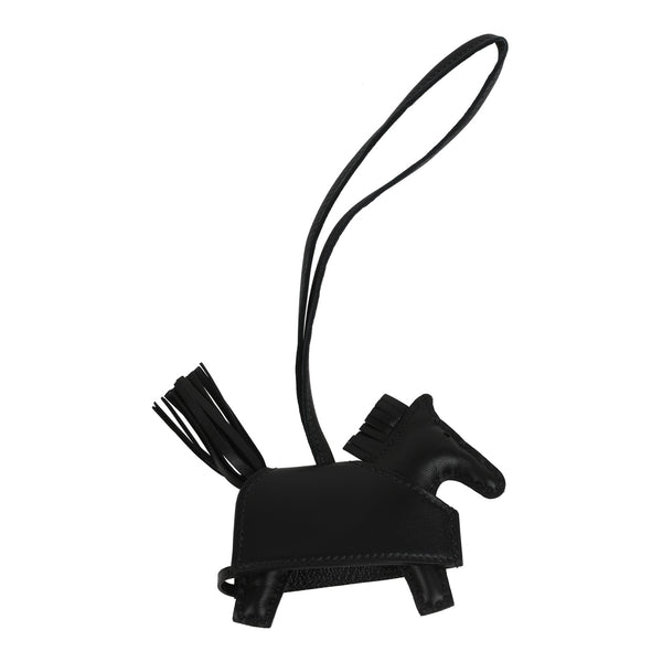 Hermes Rodeo Rock Bag Charm PM Black Milo Lambskin Gold Hardware