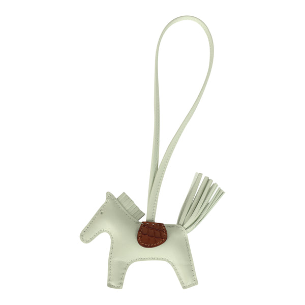 Hermes Rodeo Bag Charm PM Vert Fizz and Gold Touch Milo Lambskin