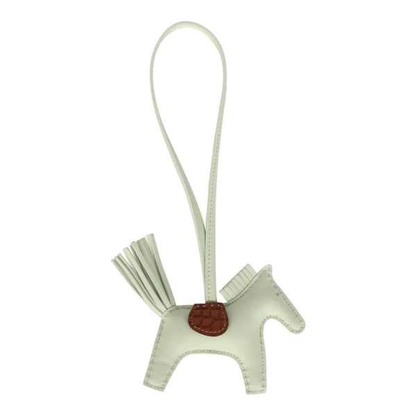 Hermes Rodeo Bag Charm PM Vert Fizz and Gold Touch Milo Lambskin