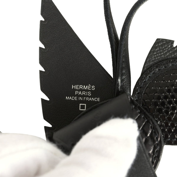Hermes Birdy Charm Black Matte Alligator & Lizard Niloticus Touch, Che