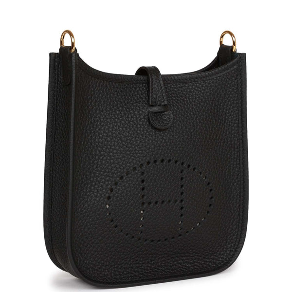 Hermes Mini Evelyne TPM Bag Black Clemence Leather with Gold Hardware –  Mightychic