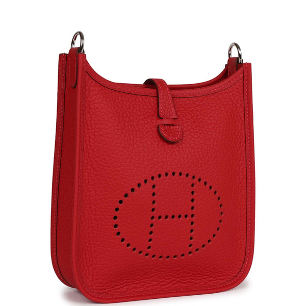 Hermes Evelyne TPM Rouge Sellier Clemence Palladium Hardware – Madison  Avenue Couture