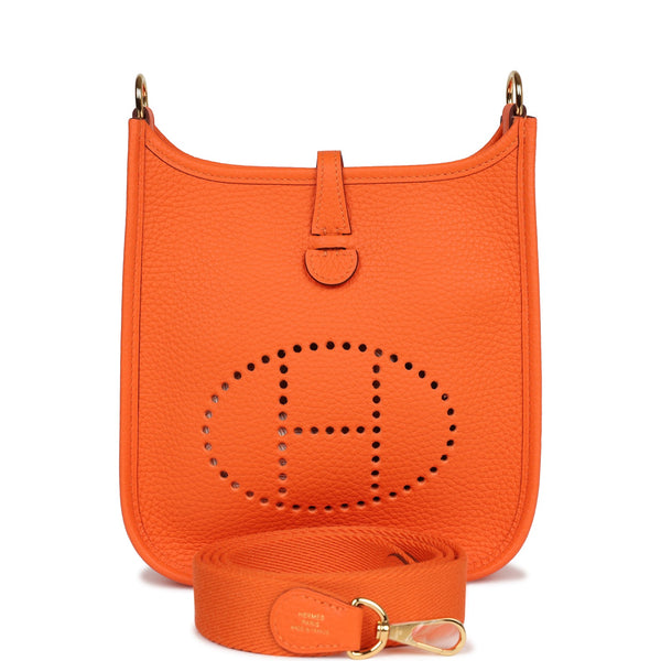 Hermes Evelyne TPM Orange Minium Clemence Gold Hardware – Madison ...