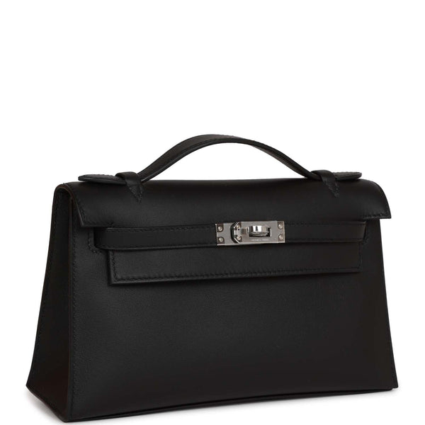 Hermès Black Swift Kelly Cut Palladium Hardware Available For