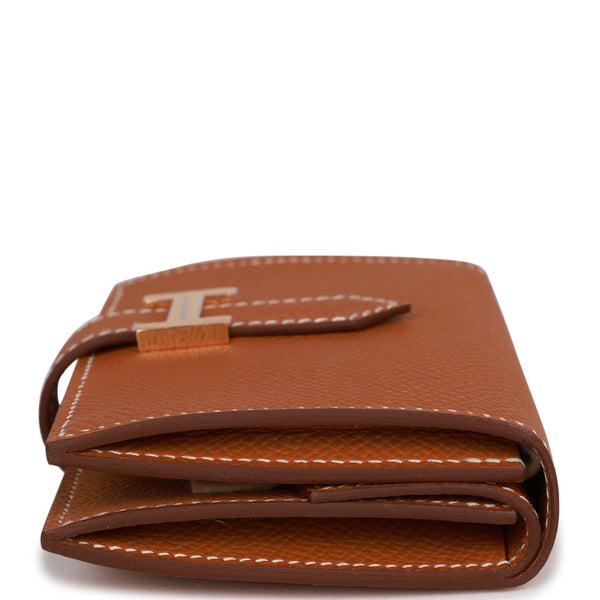 HERMES Bearn Mini Wallet Raisin Epsom GHW *New - Timeless Luxuries