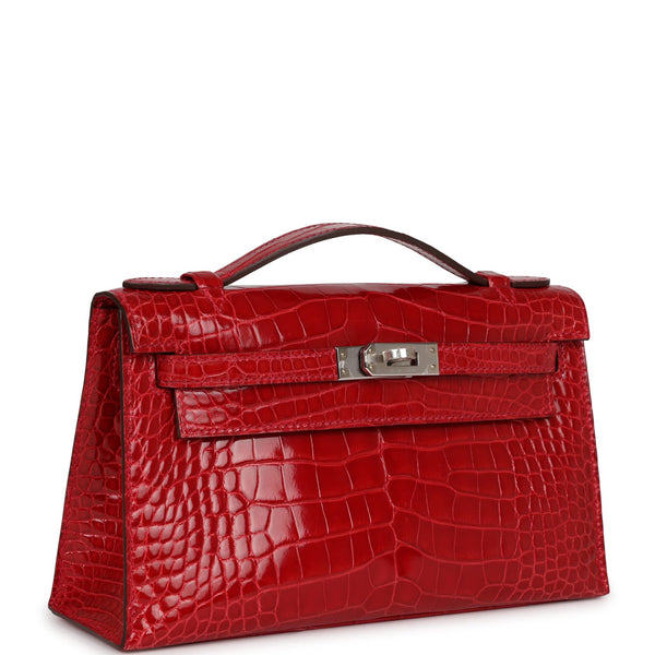 Hermès Braise Shiny Alligator Kelly Pochette Gold Hardware, 2021 Available  For Immediate Sale At Sotheby's