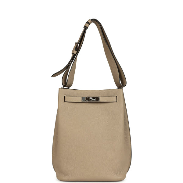 Pre-owned Hermes So Kelly 22 Gris Tourterelle Togo Palladium Hardware