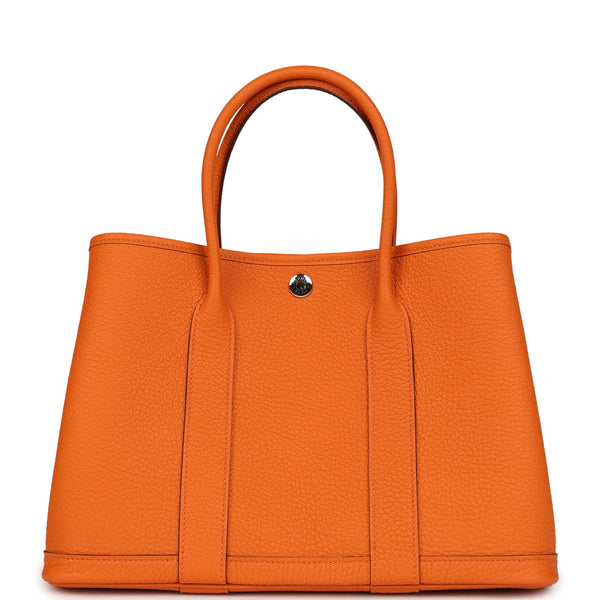 Hermes Garden Party 30 Orange Negonda Palladium Hardware – New