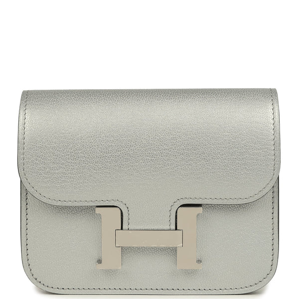 Hermes Constance Slim Wallet Argent Chevre Chamkilight Palladium Hardw