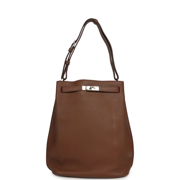 Pre-owned Hermes So Kelly 26 Alezan Verso Togo Palladium Hardware