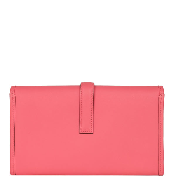 Hermes Jige Duo Clutch Rose Azalee Swift Palladium Hardware