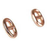 Hermes 18K Rose Gold Chain D'Ancre TPM Earrings