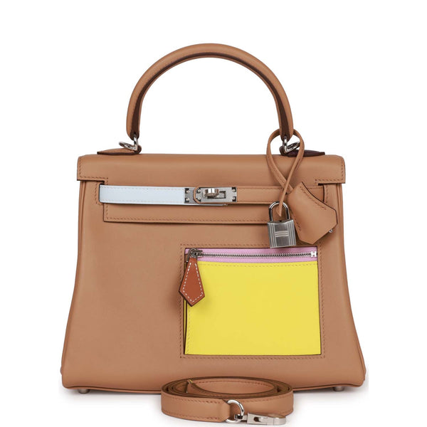 Brand New In Box Hermes Kelly 25 Colormatic Nata/Chai Swift