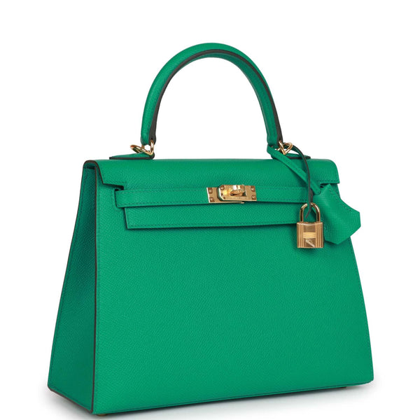 Hermes Kelly 25 Vert Jade Gold Sellier Epsom Green Shoulder Bag Z Stam -  Chicjoy