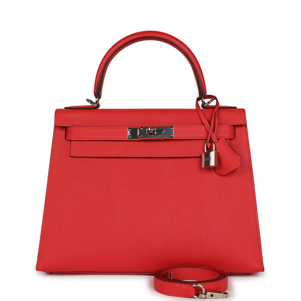 Hermes Birkin Handbag Rouge Tomate Clemence With Palladium Hardware 30  Auction