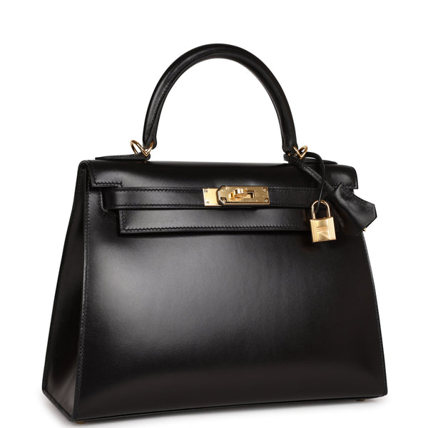 Hermes Kelly Sellier 28 Black Box Gold Hardware – Madison Avenue Couture