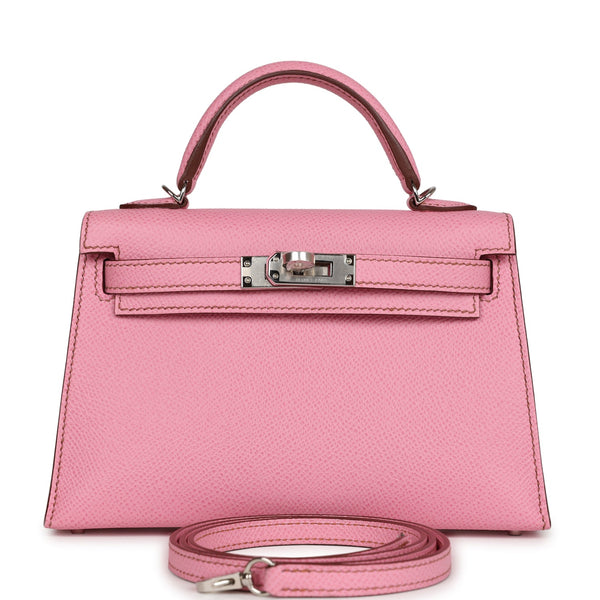 Hermes Kelly Sellier 20 Bubblegum Epsom Palladium Hardware