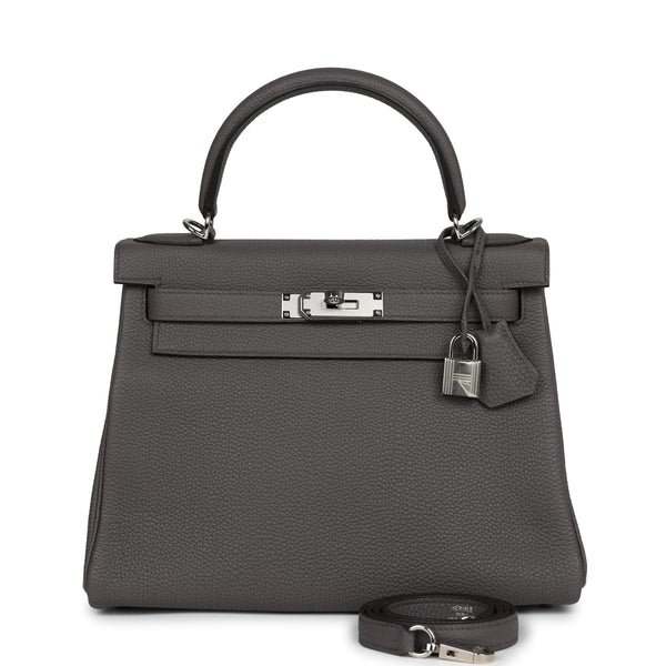 Hermes Kelly Retourne 28 Etain Togo Palladium Hardware – New