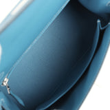 Hermes Kelly Sellier 25 Blue Jean Epsom Palladium Hardware