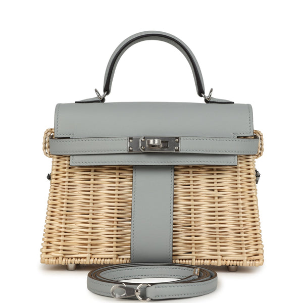 Hermes Mini Picnic Kelly 20 Bleu Glacier Swift Palladium Hardware - Image 2