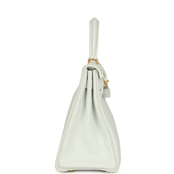 Hermes Kelly Retourne 28 White Clemence Gold Hardware – New