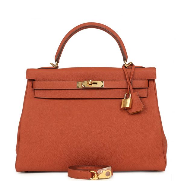 Pre-owned Hermes Special Order (HSS) Kelly Retourne 32 Cuivre Verso To