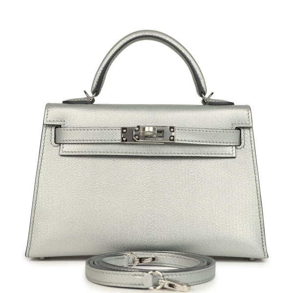 VALKEE 2 シルバー Hermes Kelly Sellier 20 Argent Chevre Chamkilight Palladium Hardware