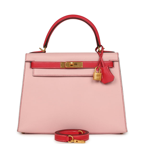 Pre-owned Hermes Special Order (HSS) Kelly Sellier 28 Rose Sakura, Ros