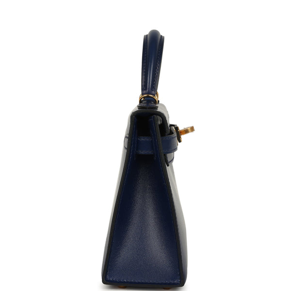 Hermes Kelly Sellier 20 Bleu Saphir Box Gold Hardware