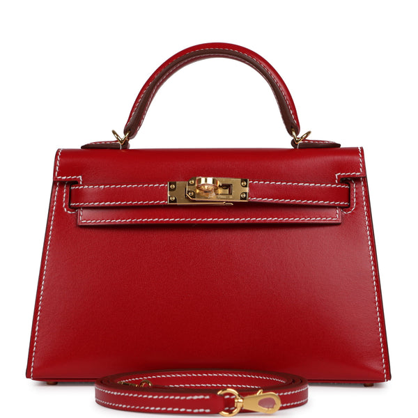 Hermes Kelly Sellier 20 Rouge Piment Box Gold Hardware