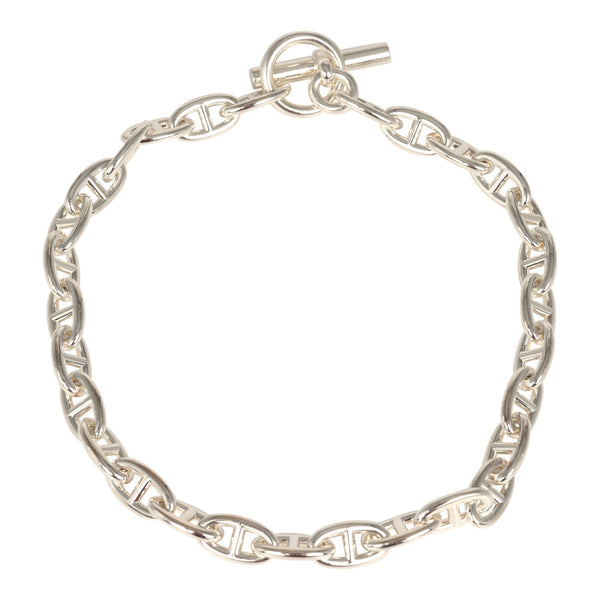 Pre-owned Hermes Chaine D'Ancre Necklace GM Sterling Silver