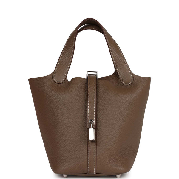 HERMÈS Picotin Lock PM tote bag in Orange Clemence leather with Palladium  hardware-Ginza Xiaoma – Authentic Hermès Boutique