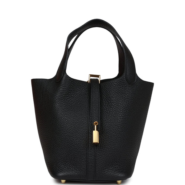 HERMES Picotin Lock ハンドバッグ ブラックY Hermes Picotin Lock 18 Black Clemence Gold Hardware