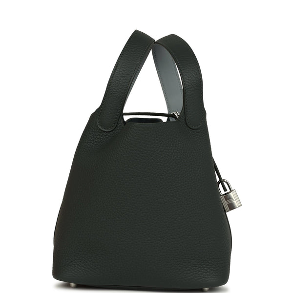 Hermes Picotin Lock 18 Eclat Vert Mangrove Clemence and Gris Pantin Sw